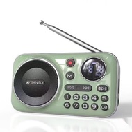 全新 Sansui 山水 FM 收音機 F21 可以 藍牙播放 插 Micro SD 或 USB 手指 Type C 充電 綠色