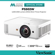 VIEWSONIC PS502W 4,000 ANSI LUMENS WXGA (1280x800) SHORT THROW BUSINESS & EDUCATION PROJECTOR WITH B