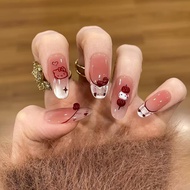 30PCS Naked Pink Gradient Sweet KT Cat 3D Cherry Wearing Armor Love Star Nail Art-MJ-1188