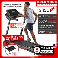 4.5HP Columbus Fitness S850 Treadmill Running Machine 18 Levels Auto Incline 5 YEAR WARRANTY
