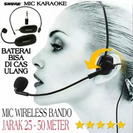 Mic Wireless Bando Headset buat Meeting/Aerobik/ imam masjid