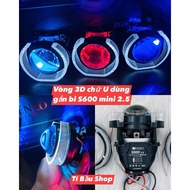 BMW 3D U-shaped ring used to mount Kenzo S600 mini 2.5/ or AES v6 2.5 ball (1 white led ring)