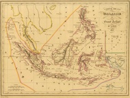 Peta Kuno Indonesia Nusantara 1827 Malaisie