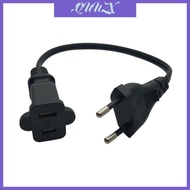 QUU Short Extension Line EU4 0mm to Nema 1-15R Power Cable Cord Standard EU 2 Pin Round Plug to US 2Pin Socket Wire 2x0