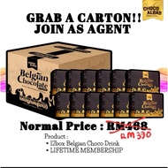 borong 1 carton belgian chocolate drink
