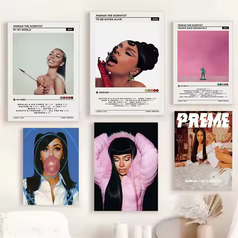 Singer Mariah The Scientist Portrait Hearts Sold Separately Music Albums Tracklist Poster Printed Ca