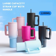 1200ml/40oz Thermos 304 Stainless Steel Handle Vacuum Insulator Mug Straw Cold-Keep Beer Mug Car Cup