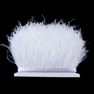 Bulu Ostrich 1 Meter Ostrich Fur Peryard Renda Bulu Ostrich Feather Pendek Bulu Ostrich Tebal Halus 