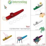 INTERESTING Kazoo Flute Fashion Aluminum Silver 5 Pcs Diaphragm