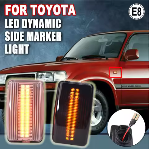 2Pcs LED Side Fender Dynamic Turn Signal Light Marker For Toyota Corolla Wangon Land Crusier FJ80 HD
