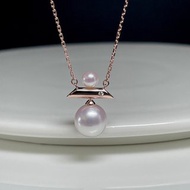 玄宮鑽石akoya天然珍珠海水珍珠雙珠18k金耳釘18k金珍珠耳環