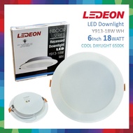 LEDEON 6" LED Downlight 18W Cool Daylight 6500K / Lampu Downlight LED Lampu siling Panel Light