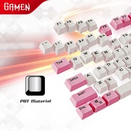 GAMEN PBT Keycaps Pink White for Mechanical Keyboard / Keycaps GMK01 Kompatibel dengan Keyboard Meka