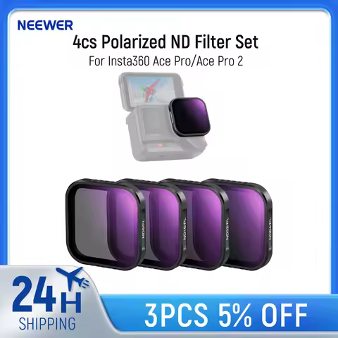 NEEWER 4cs Polarized ND Filter Set For Insta360 Ace Pro/Ace Pro 2,ND8/PL,ND16/PL, ND32/PL,ND64/PL,NO