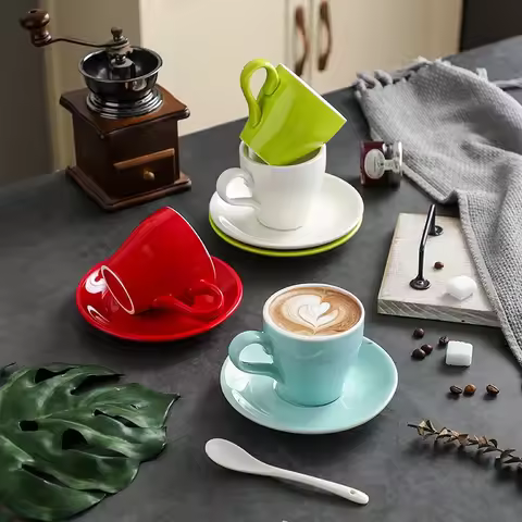 180ml Tulip Creative Mug Latte Mug Americano Coffee Mug Saucer Mug Coffee Mug