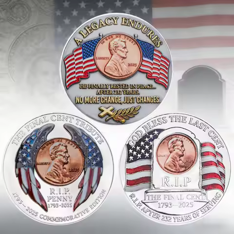 1pc Last Lincoln Cent Commemorative Coin Final Penny Historical Challenge Coin Historical Souvenir G