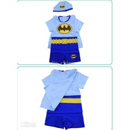 NEW 2PCS SWIM WEAR BATMAN BLUE WITH CAPE