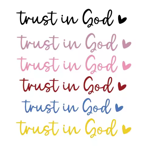 1pc PVC Trust In God Heart Car Rear View Mirror Sticker Decal Faith Bible Verse Christian Church Aut