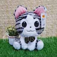 Mini Taby Cat Doll Gray Striped Cat Doll Cat Sit Doll Tie