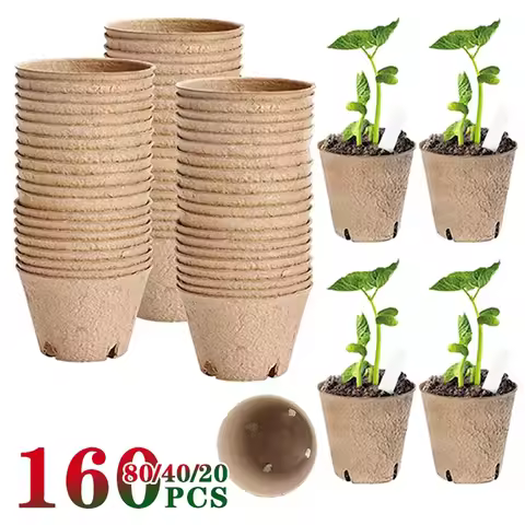 20-160PCS Seed Nursery Cup Growing Pot Tray Planter Paper Grow Plant Starter Flower Herb Biodegradab