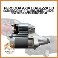 PERODUA AXIA 1.0/BEZZA 1.0 STARTER MOTOR 9T AUTO MANUAL  BRAND NEW 28100-BZ151 28100-BZ141
