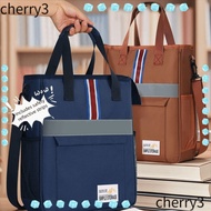 CHERRY Canvas Zip Bag,  Portable Handheld File Bag, Stereo Shoulder Bag Multi Layer Large Capacity F