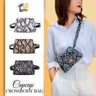 Lucky Capcap Small Fashionable Women's Chest Bag PU Leather Small Belt Loop Bag/Pouch with Snakeskin