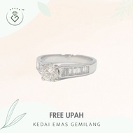 [Kedai Emas Gemilang] 2002110 {YS} 0.52Ct Diamond White Gold Ring (13213893) (11) (3.36G) [750 Gold]