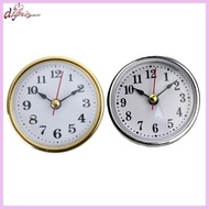 dignityss Mini Clock Insert 2-1 2Inch 65mm Round Movement Clock White Face Golden Silver Tone Arabic