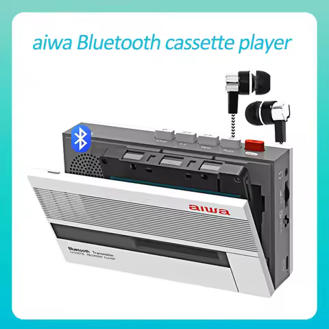 This new aiwa Bluetooth cassette player has a built-in speaker, connects to Bluetooth speakers or he