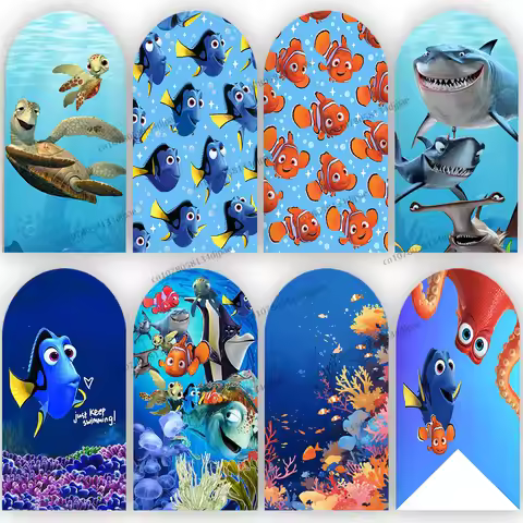 Background Arch Cover Finding Nemo Dory and Marlin Birthday Party Backdrop Decoration Just Keep Swim