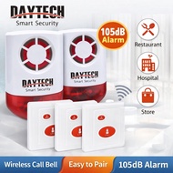 Daytech Wireless Strobe Siren Panic Alarm Button Siren Alarm with Light for Home Caring Loud Outdoor