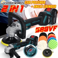 588VF 6 Speed Cordless Angle Grinder Car Polisher Brushless Electric Angle Grinder Grinding Machine 