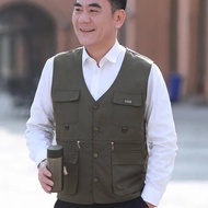 Middle-aged vest Men's vest Loose style vest Fashion vest Hiking vest for men, fishing, photography