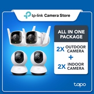 CCTV Bundle Four4 Cameras (2 Indoors C220 + 2 External C325WB) Smart Home Safety with Detection AI