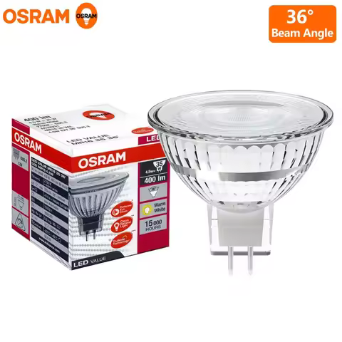 For OSRAM LED Value MR16 4.5W 12V GU5.3 Base 36° Degree 2700K Warm White Low-voltage LED Reflector L