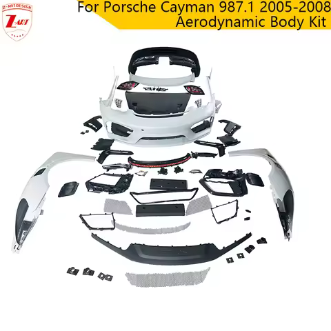 Z-ART 718 GT4RS Tuning Body Kit For Porsche Cayman 987.1 2005-2008 To 987.2 Body Kit For 718 Facelif