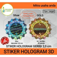 Teeth HOLOGRAM Seal Sticker 2.0cm