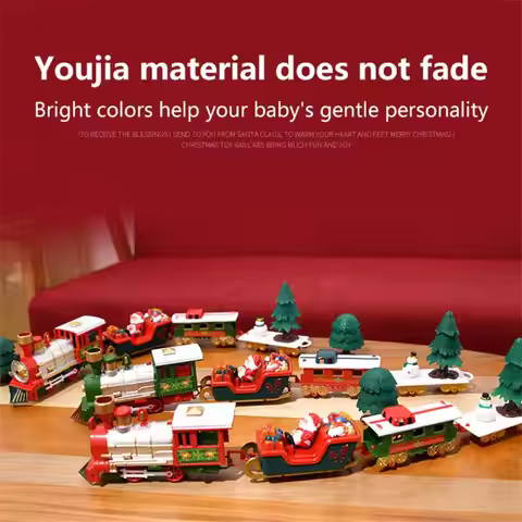 Christmas Train Set Festive Mini Locomotive Model With Lights Sound Water Steam Railway Kits Electri