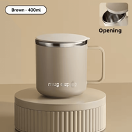 🐻DAILY2U🐻 400ml Stainless Steel Coffee Mug Cup with Lid Double Layer Heat Insulation Sealed Leak Pro