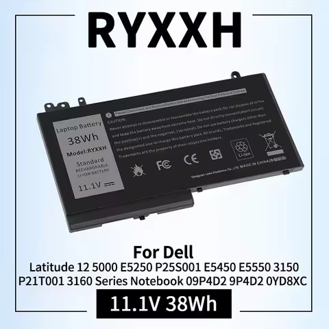 38Wh RYXXH Laptop Battery for Dell Latitude 12 5000 E5250 P25S001 E5450 E5550 3150 P21T001 3160 Note