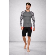 ZAWA Rush Guard Long Sleeve Swimwear White - Sporty Men's Swimwear For Teenage Boys For Men Kids Tee