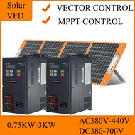 Solar frequency inverter 380V 3-phase VFD Solar inverter for water pump 3hp 4hp 50hz 60hz solar inve