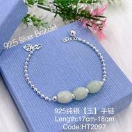 【Ready Stock 】Original Silver 925(Batu Jade) Bracelet For Ladies
