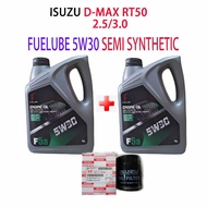 ISUZU D-MAX RT50 2.5 /3.0    OIL FILTER  + 2can FUELUBE 5W30 SEMI  SYNTHETIC  ENGINE OIL DMAX