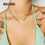 MAXZONE Angel Number Necklaces For Women 111 222 333 444 555 666 777 888 999 Number Pendant Necklace