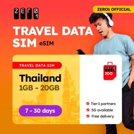 Thailand eSIM Card 7 - 15 days 1GB - 5GB Data | 4G/5G | Zero1 2GO full speed Travel Data SIM