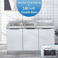 Ready stock🔥Almari Dapur Stainless Steel Kitchen Cabinets  kabinet dapur gas Simple Stove Cabinet Ca