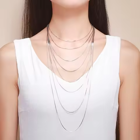14"-32" 1mm Real 925 Sterling Silver Octagonal Snake Chain Necklace Women Baby Kids Girls Men Jewelr