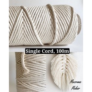 3mm 4mm 5mm Single Twist |Single Strand Cotton Rope |Macrame Single Strand Cord |Tassel Rope |Benang |单股纯绵绳